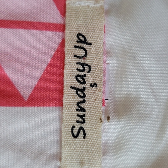 Sunday Up Dress Small Pink White Pattern Tiered Bell Sleeves Aztec Western Rodeo - Picture 12 of 15